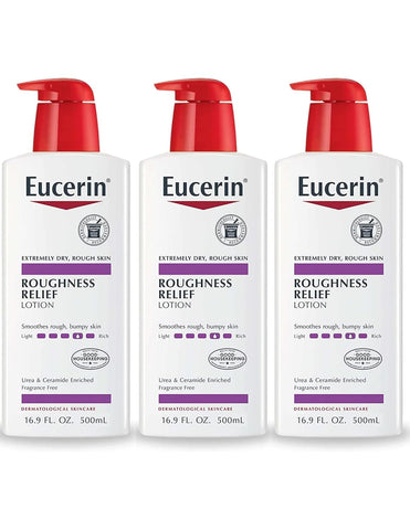 Eucerin Lotion Roughness Smoothing Dry Skin 16.9 Ounce (Pack of 3)