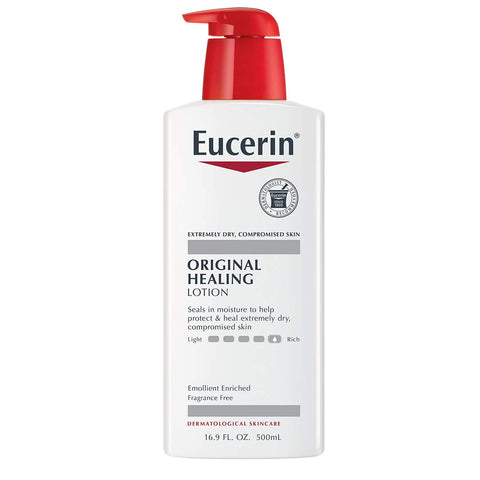 Eucerin Lotion Original Healing 16.9 Ounce Pump (500ml) (3 Pack)
